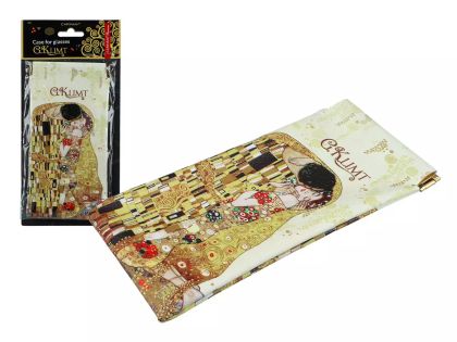 Калъф за очила "Целуката" на Густав Климт (бял фон)