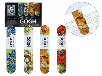 Магнитни книгоразделители комплект 4 броя на Ван Гог (картини с цветя)