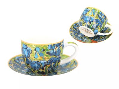 Чаша с чинийка за еспресо "Ириси" на Винсент Ван Гог