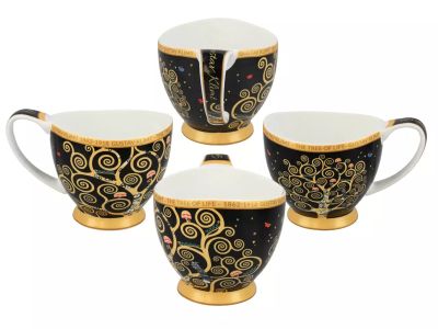 Голяма  чаша с чинийка "Дървото на живота" на Густав Климт 