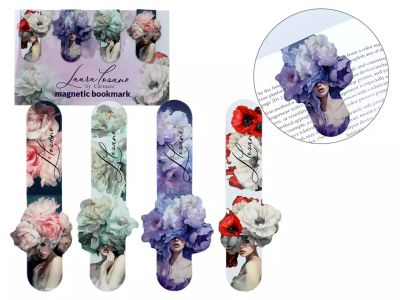 Магнитни книгоразделители "Дами с цветя" комплект 4 броя на Лаура Лозано