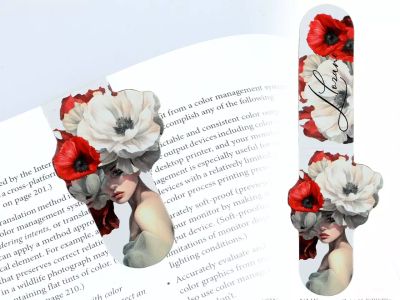 Магнитни книгоразделители "Дами с цветя" комплект 4 броя на Лаура Лозано