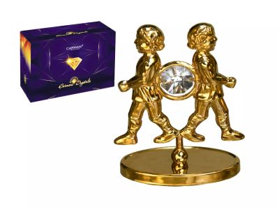 Близнаци - позлатена фигурка с кристали