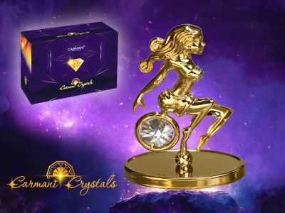 Дева - позлатена фигурка с кристали