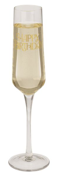 Два броя чаши за шампанско "Честит рожден ден!" 