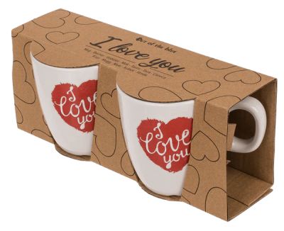 Двойка чаши порцелан "I love you" 