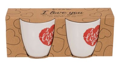 Двойка чаши порцелан "I love you" 